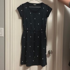 Talbots Dress, Small (can fit Petite), Navy And White